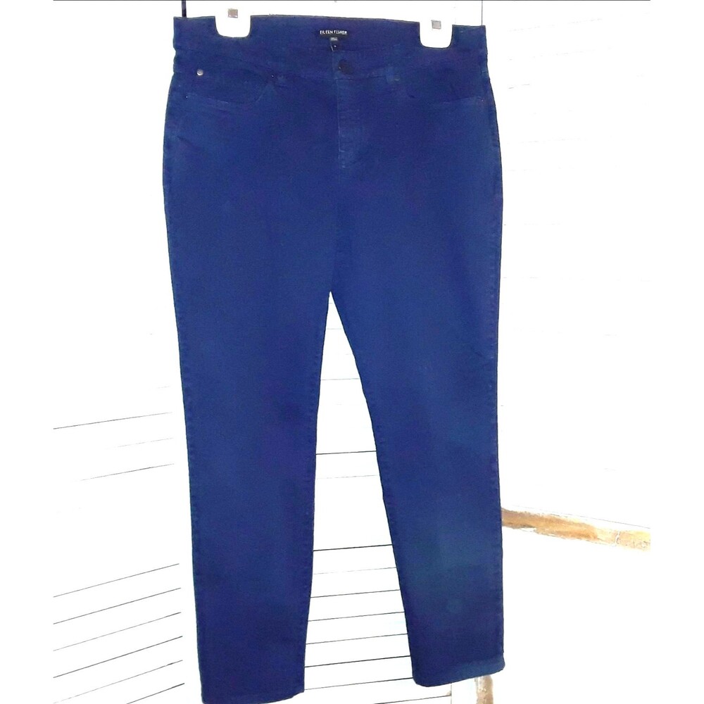Eileen Fisher Women's Pants Size 8 Organic Cotton Casual Blue